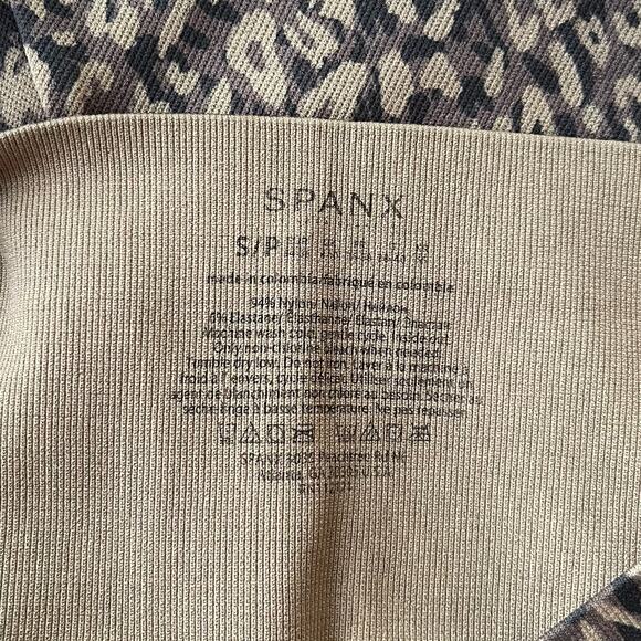 Spanx Animal Print Leggings Taupe Black Women's Size Small - Picture 5 of 5
